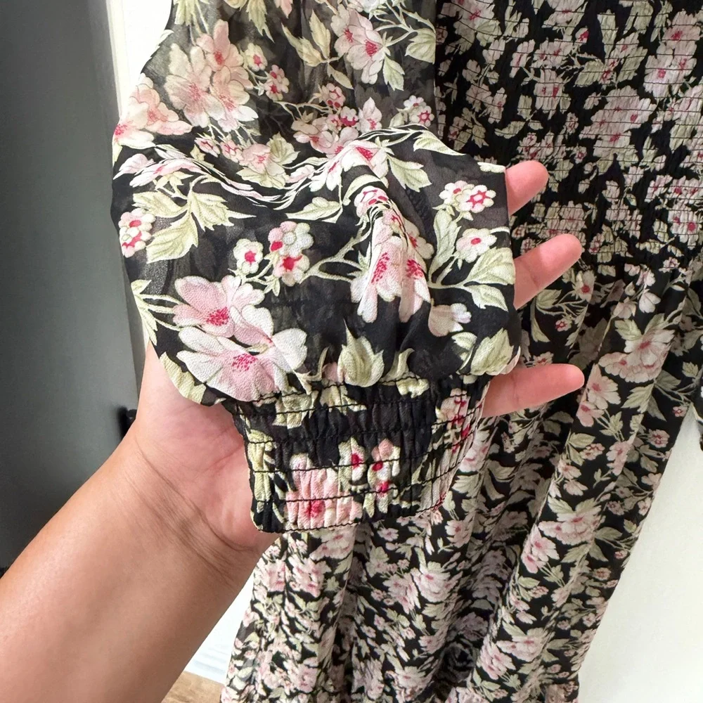 EUC Betsy Johnson Floral Black and Pink Women's Dress - Picture 5 of 6